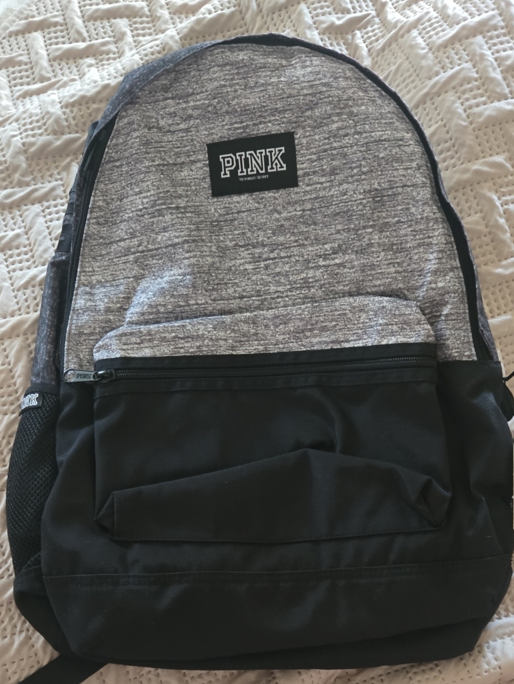 Victoria's Secret Pink Campus Backpack, Grey & Black DISCONTINUED